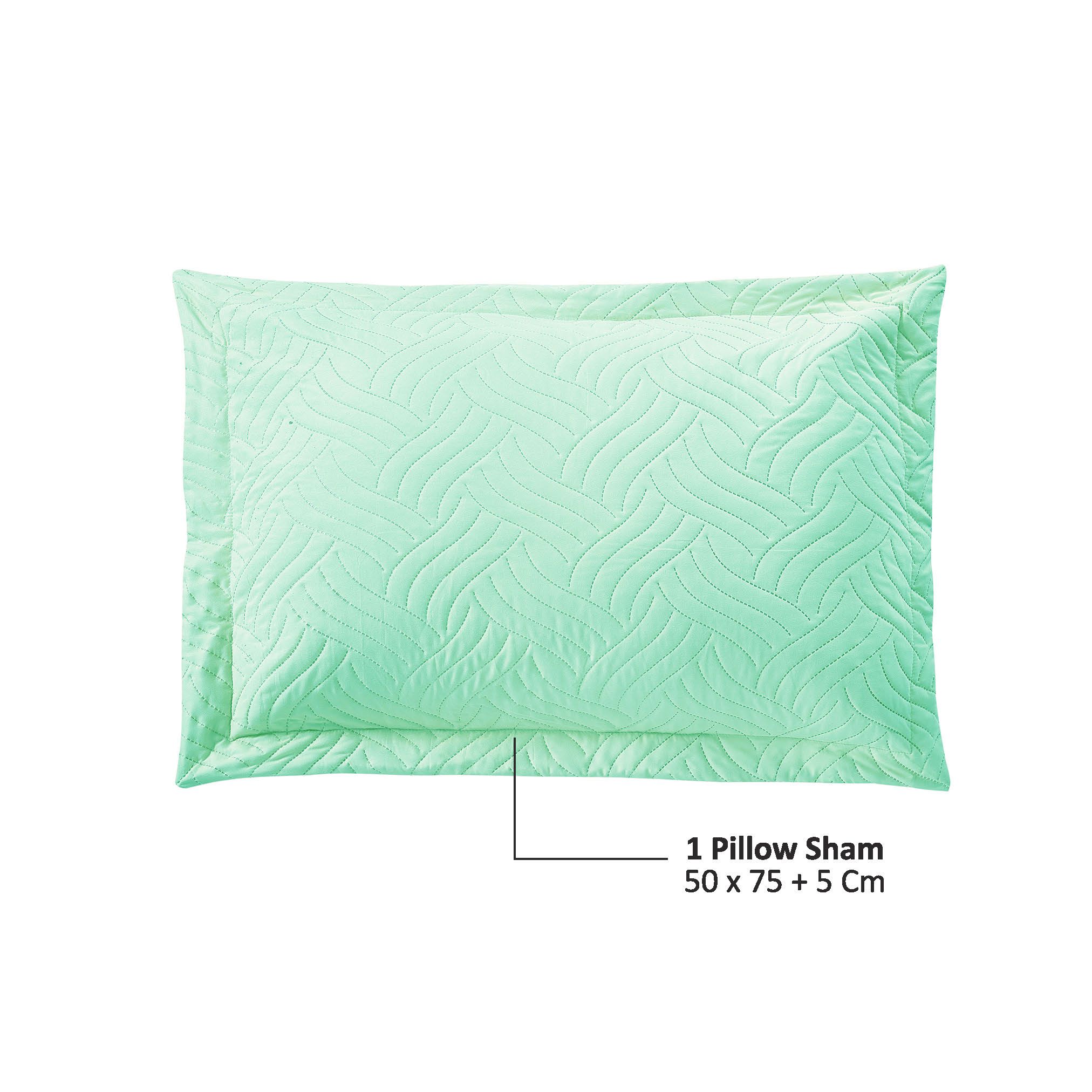 3-Piece Compressed Comforter Set Lightweight Bedspread For All Season - Microfiber Spa Mint -Single Size 170 x 230 Cms