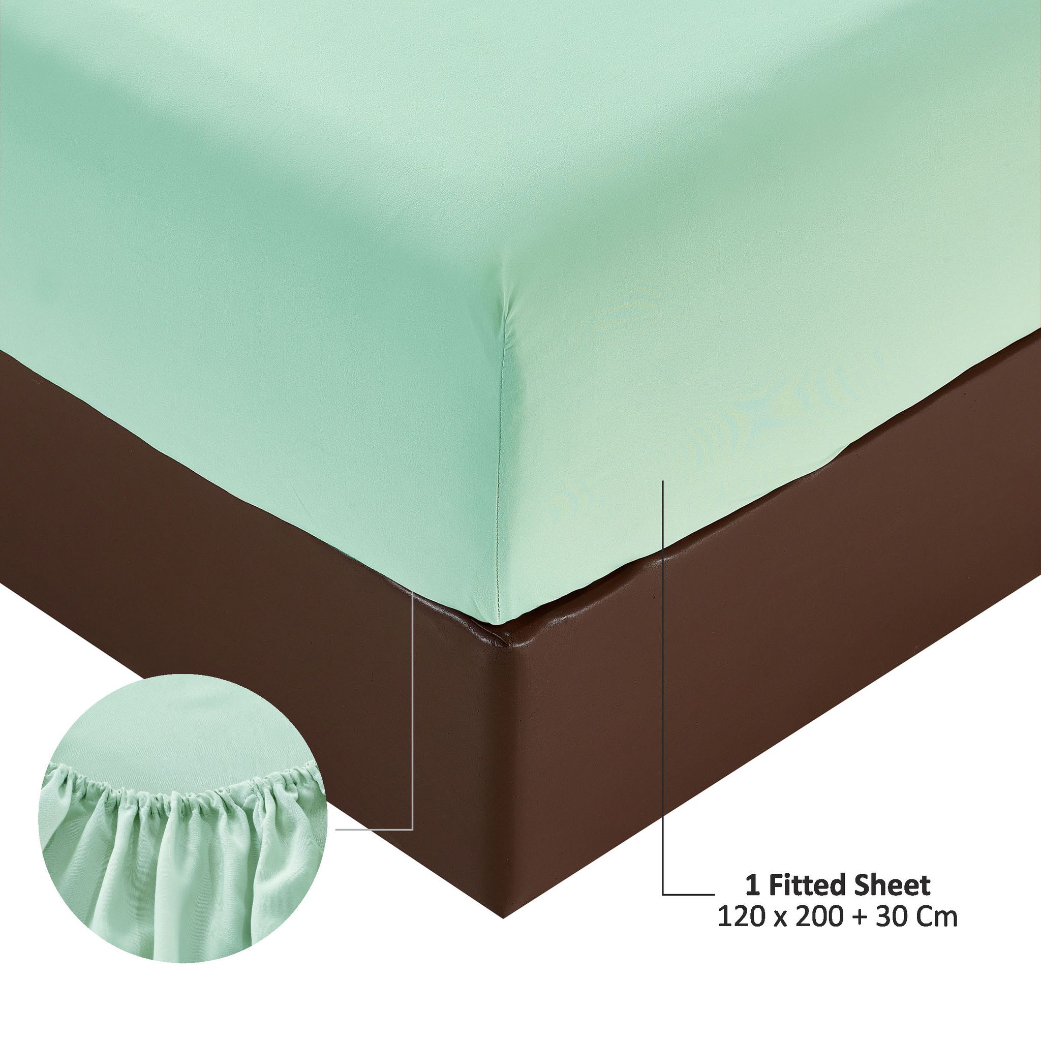 3-Piece Compressed Comforter Set Lightweight Bedspread For All Season - Microfiber Spa Mint -Single Size 170 x 230 Cms