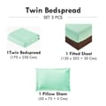 3-Piece Compressed Comforter Set Lightweight Bedspread For All Season - Microfiber Spa Mint -Single Size 170 x 230 Cms