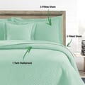 3-Piece Compressed Comforter Set Lightweight Bedspread For All Season - Microfiber Spa Mint -Single Size 170 x 230 Cms