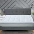 Hotel Mattress Topper Queen Size 180X200+14 CM And 1500 GSM With Supersoft Brushed Micrfiber Fabric (Fitted Style),White