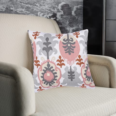وسادة مطرزة الزخرفة المارون/الذهب 45 × 45 سم (بدون حشو)