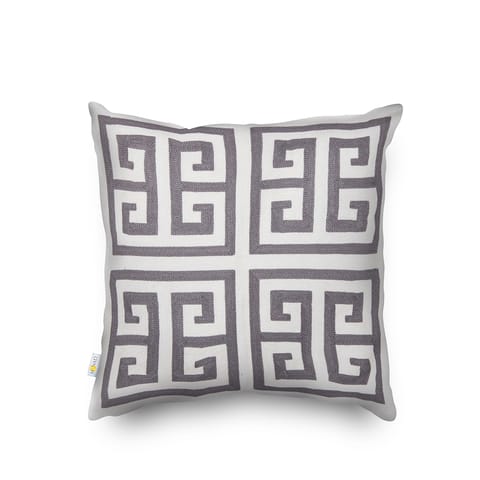 وسادة مطرزة الزخرفة المارون/الذهب 45 × 45 سم (بدون حشو)