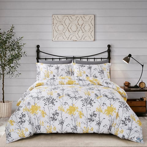 6-Pcs Printed Duvet Set King Size Luxury Bedding Set For All Season With Abstract Design Zipper Closure Duvet Cover And Corner Ties,Cream Gold