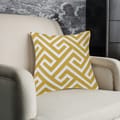 Decorative Embroidered Cushion Cover Yellow/White 45x45Cm (Without Filler)