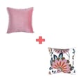 2-piece embroidered cushion cover (45x45 cm) without filler Pink