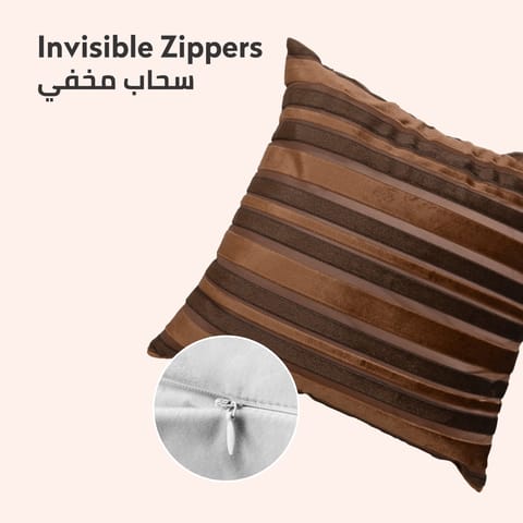 وسادة مطرزة الزخرفة المارون/الذهب 45 × 45 سم (بدون حشو)