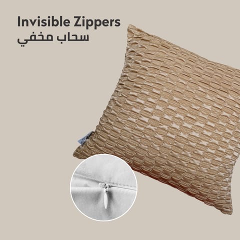 وسادة مطرزة الزخرفة المارون/الذهب 45 × 45 سم (بدون حشو)