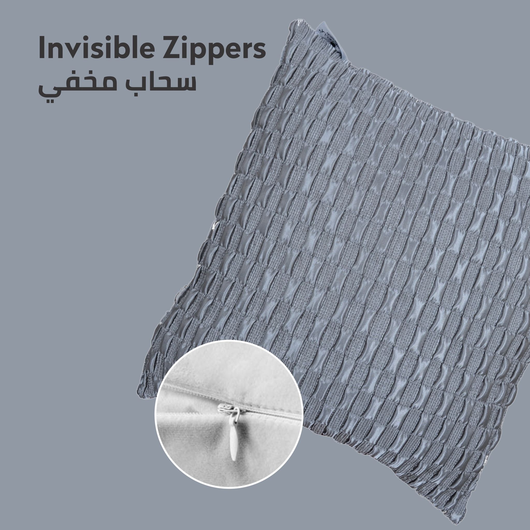 غطاء وسادة، مقاس 45 × 45 سم (18 × 18 بوصة) أغطية وسائد مزخرفة بدون حشو مع فن تجريدي جميل لأريكة السرير وغرفة المعيشة والأريكة، رمادي ريجنت