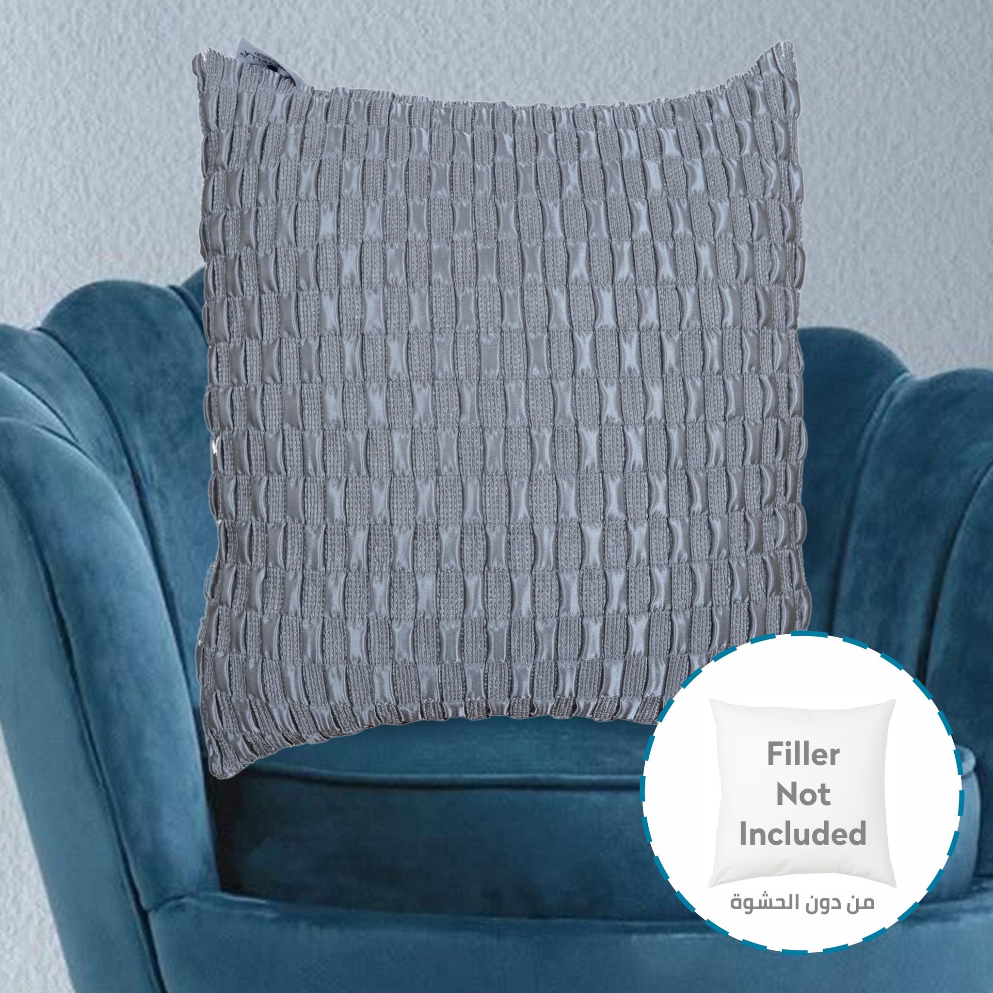 غطاء وسادة، مقاس 45 × 45 سم (18 × 18 بوصة) أغطية وسائد مزخرفة بدون حشو مع فن تجريدي جميل لأريكة السرير وغرفة المعيشة والأريكة، رمادي ريجنت