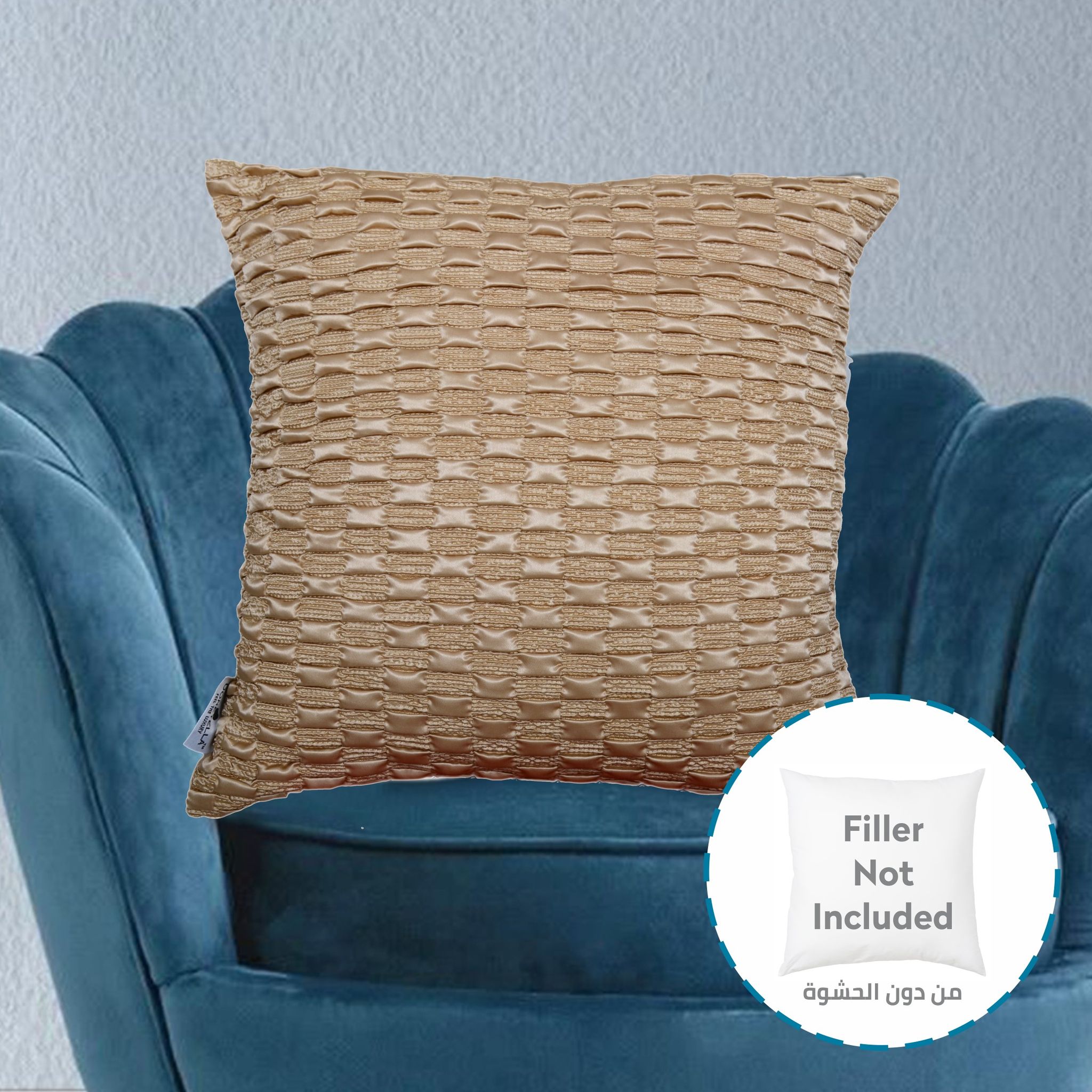 غطاء وسادة، مقاس 45 × 45 سم (18 × 18 بوصة) قطعة واحدة من أكياس الوسائد المزخرفة بدون حشو مع فن تجريدي جميل للأريكة التي تتحول إلى سرير وغرفة المعيشة والأريكة، بني فاتح