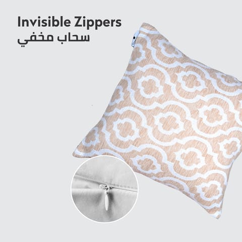 وسادة مطرزة الزخرفة المارون/الذهب 45 × 45 سم (بدون حشو)