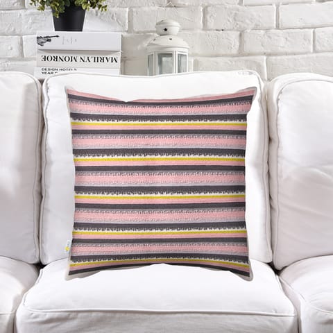 وسادة مطرزة الزخرفة المارون/الذهب 45 × 45 سم (بدون حشو)