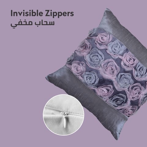 وسادة مطرزة الزخرفة المارون/الذهب 45 × 45 سم (بدون حشو)