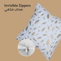 غطاء وسادة، 45 × 45 سم (18 × 18 بوصة) قطعتان من أكياس الوسائد المزخرفة بدون حشو مع فن تجريدي جميل للأريكة التي تتحول إلى سرير وغرفة المعيشة والأريكة، نيكل رمادي