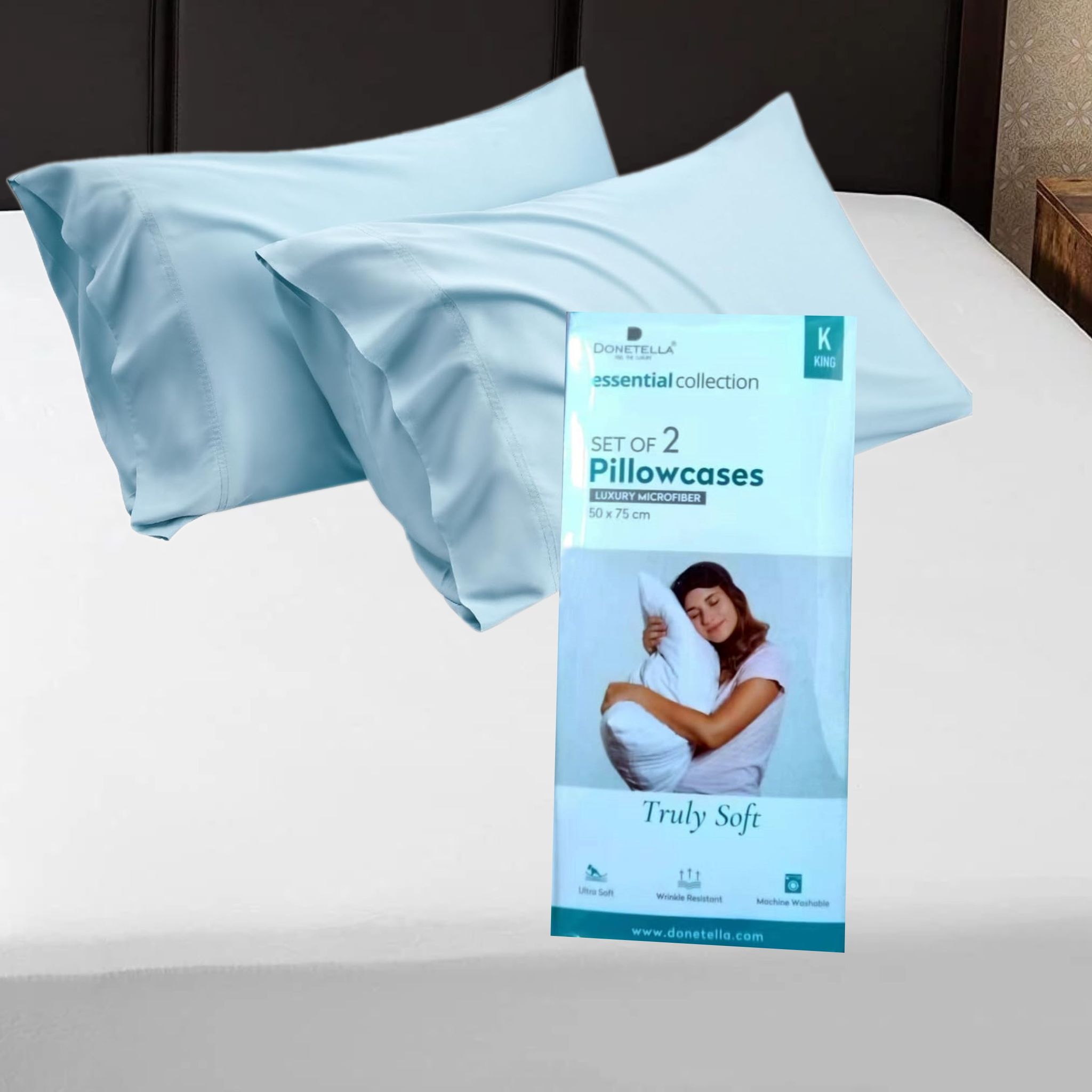 Microfiber Pillowcases 2-Pcs Soft Pillow Cover With Envelope Closure (Without Pillow Insert),Quil Grey