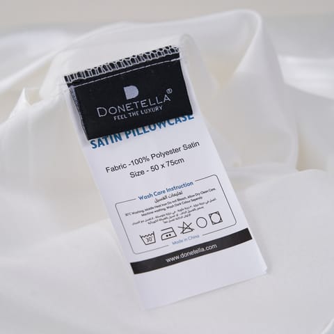Satin Pillowcases 2-Pcs With Envelope Closure (Without Pillow Insert),Silver