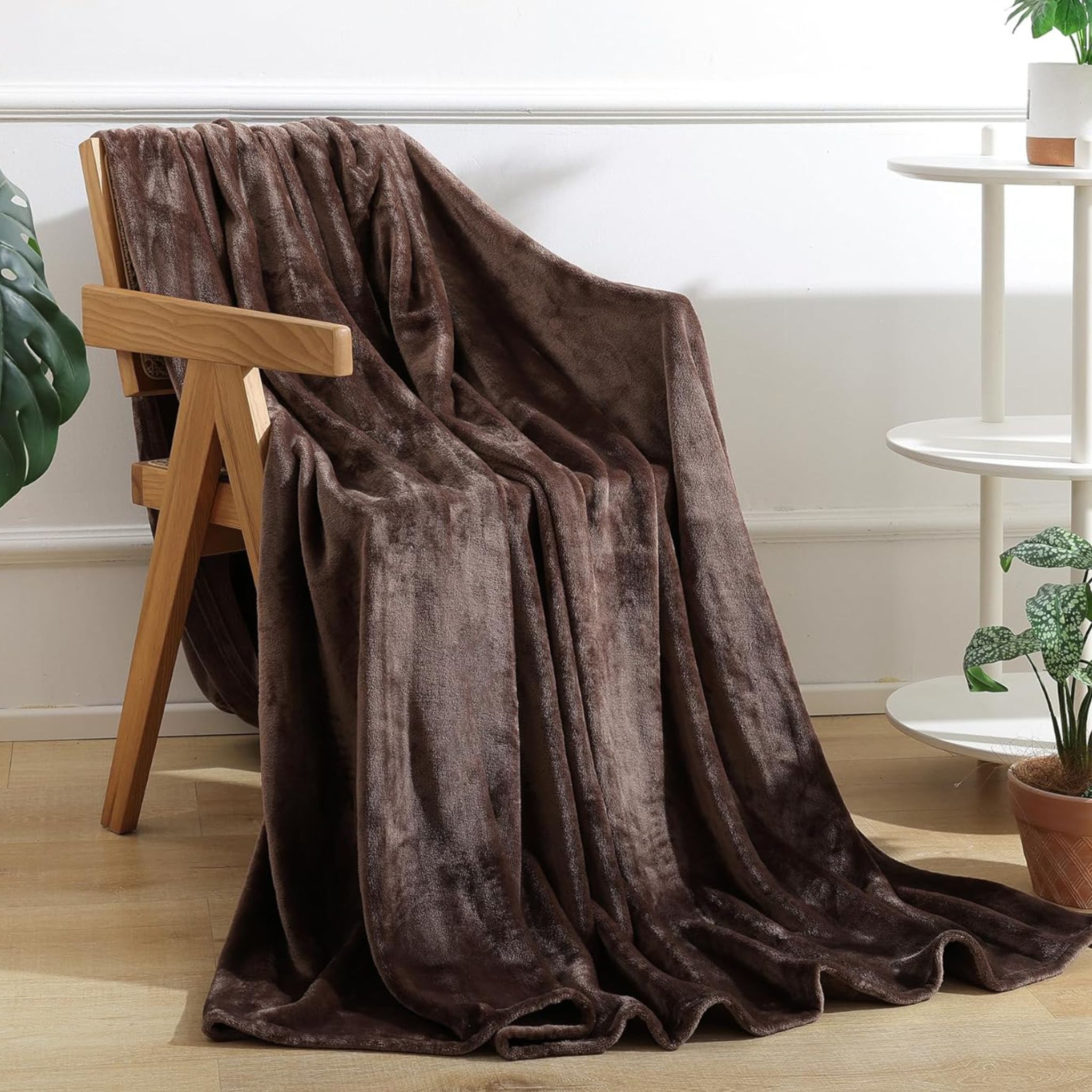 Fleece Blanket King Size(200 X 240 CM)For Bed, Sofa,Couch And Camping,Congo Brown