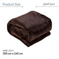 Fleece Blanket King Size(200 X 240 CM)For Bed, Sofa,Couch And Camping,Congo Brown