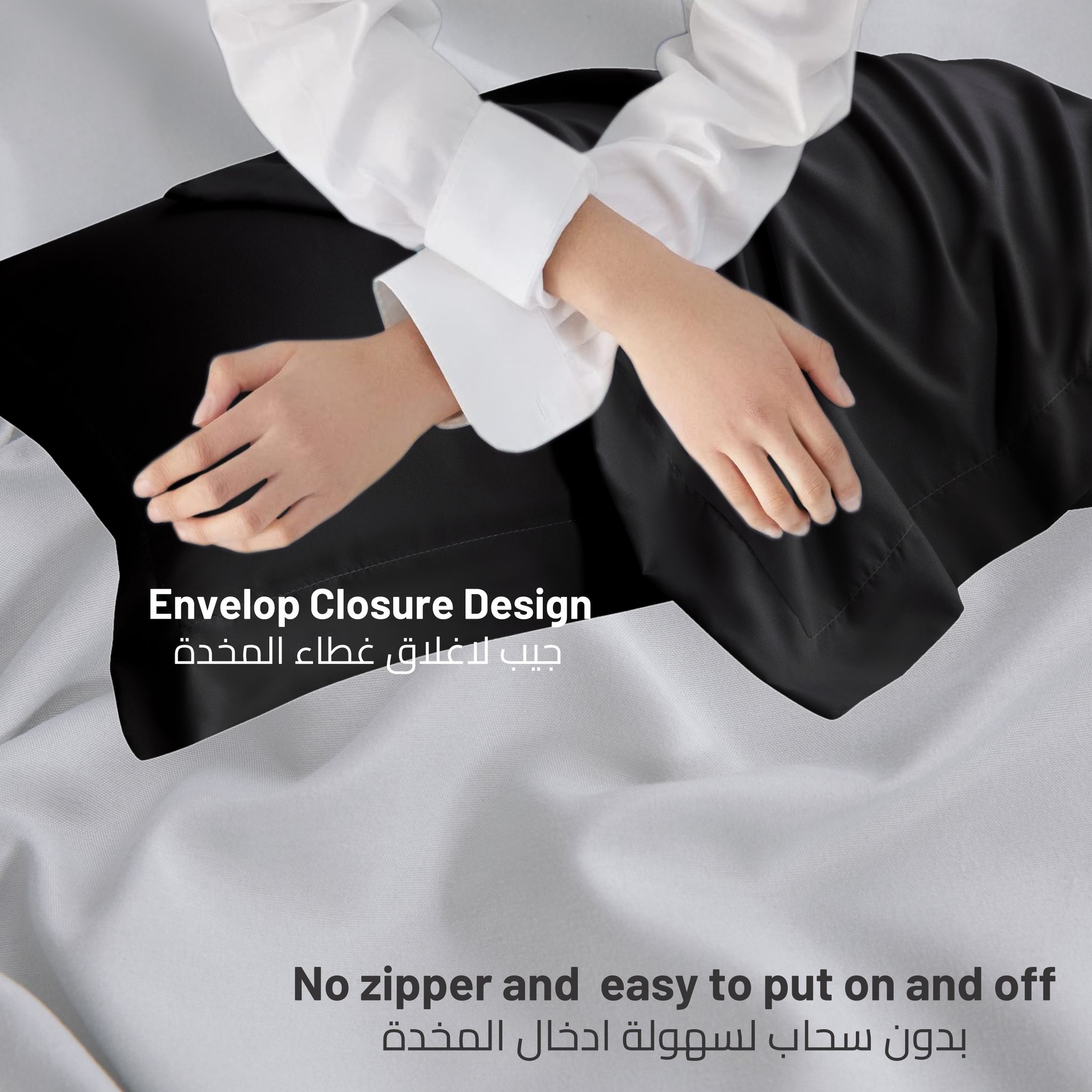 Microfiber Pillowcases 2-Pcs Soft Pillow Cover (50 x 75 CM) Without Pillow Insert,Black