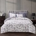 Printed Comforter Set 4-Pcs Single Size Reversible Single Bed Comforter Set With Super-Soft Down Alterntaive Filing,White