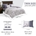 Printed Comforter Set 4-Pcs Single Size Reversible Single Bed Comforter Set With Super-Soft Down Alterntaive Filing,White