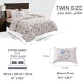 Printed Comforter Set 4-Pcs Single Size Reversible Single Bed Comforter Se With Super-Soft Down Alterntaive Filing,Fantasy