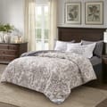 Printed Comforter Set 4-Pcs Single Size Reversible Single Bed Comforter Set With Super-Soft Down Alterntaive Filing,Platinum
