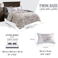 Printed Comforter Set 4-Pcs Single Size Reversible Single Bed Comforter Set With Super-Soft Down Alterntaive Filing,Platinum
