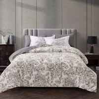 Printed Comforter Set 4-Pcs Single Size Reversible Single Bed Comforter Set With Super-Soft Down Alterntaive Filing,Platinum