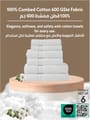 Premium Towel 6-Pcs Set, 100% Combed Cotton 600 GSM,White